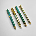 Green and Gold Pen Gift Set - 4 Black Ink Metal Pens