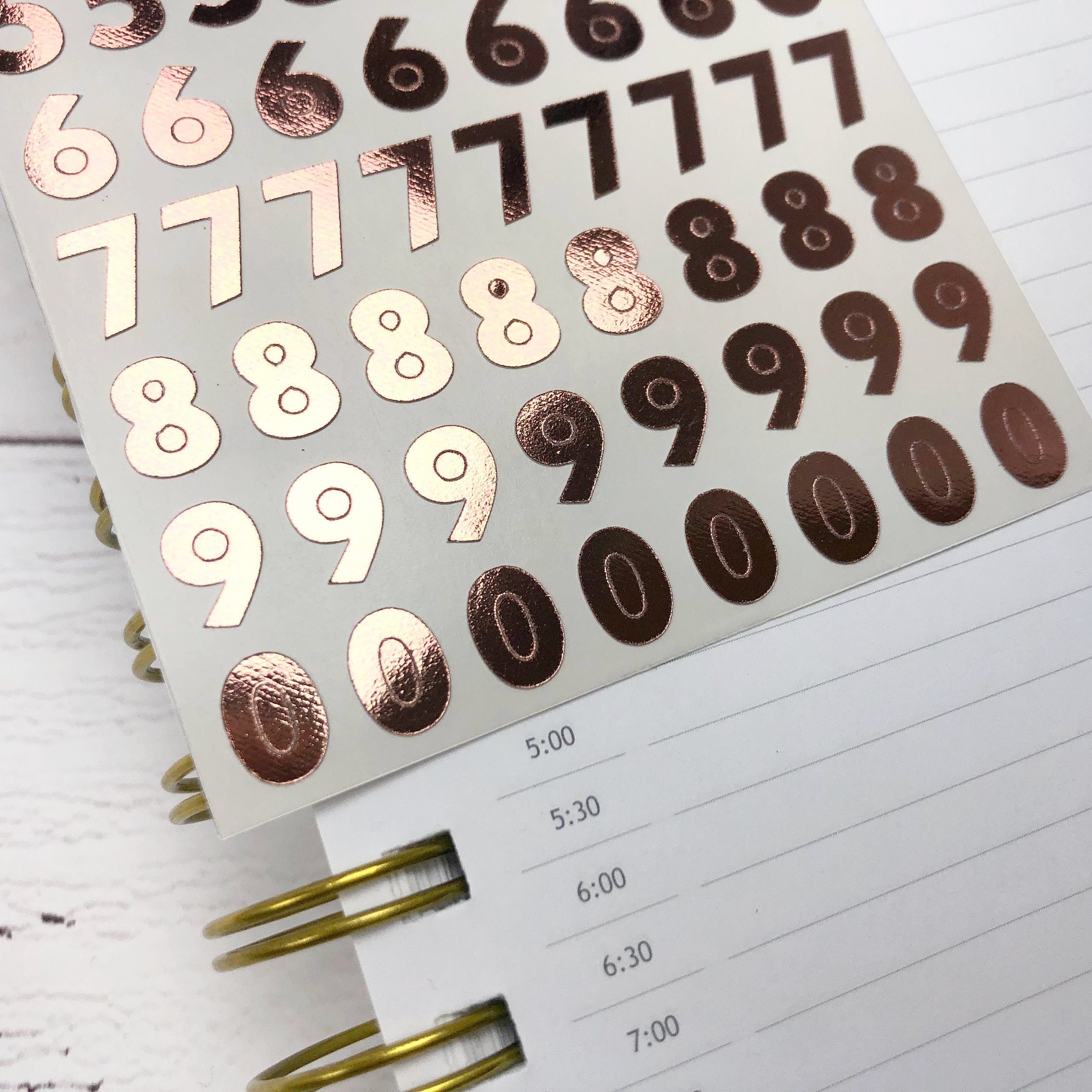 Foiled Number Stickers