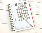 Coffee Planner Stickers, Pink and Mint, Bujo Stickers