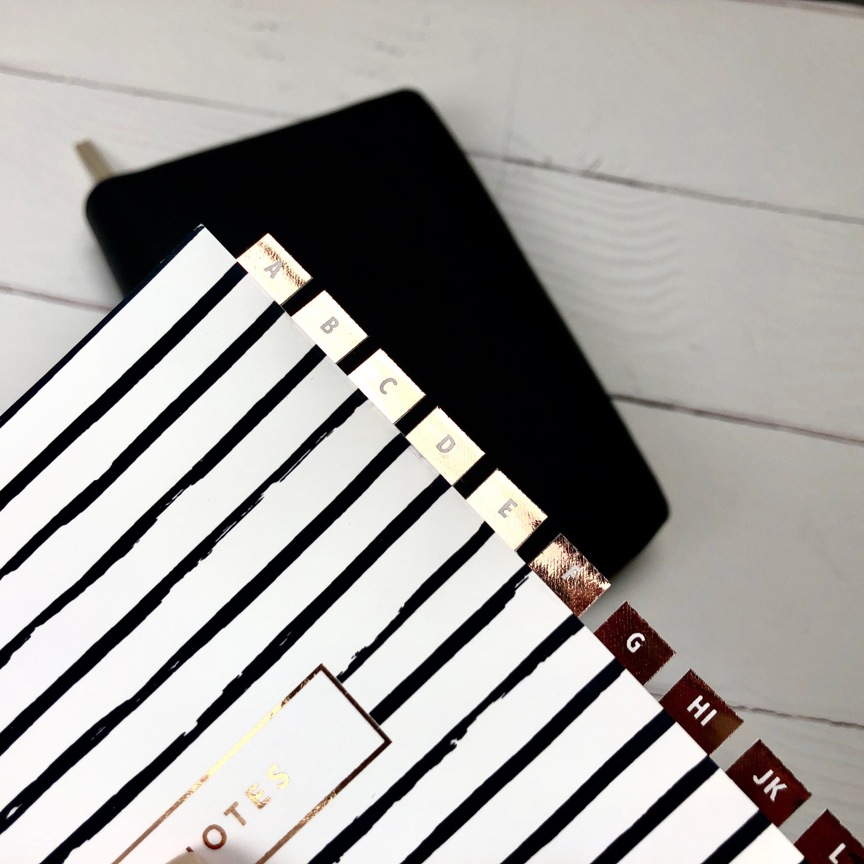 Foiled Index Tab Stickers: A-Z Planner Tabs