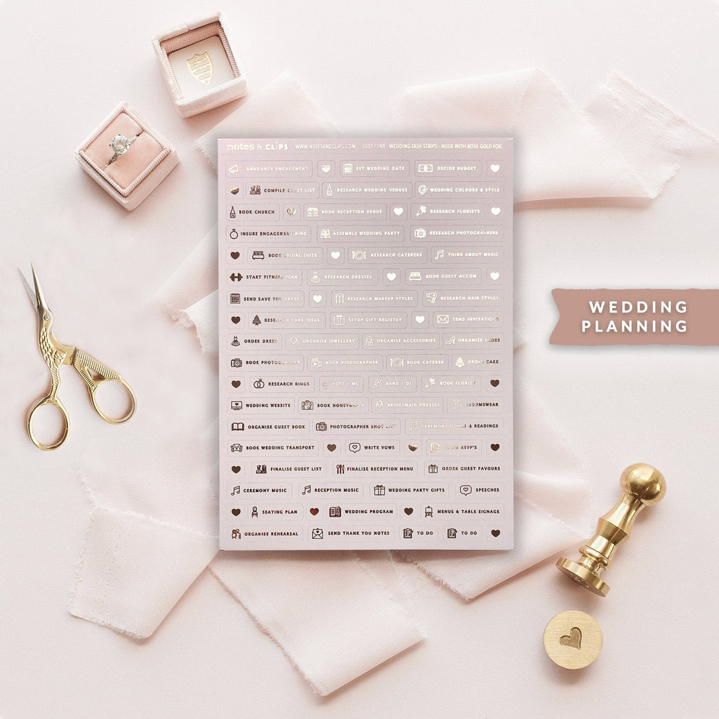 Foiled Task Stickers - Wedding Planning Stickers