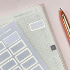 Blush Pink Foiled Mini Half Box Planner Stickers: Hobonichi Weeks