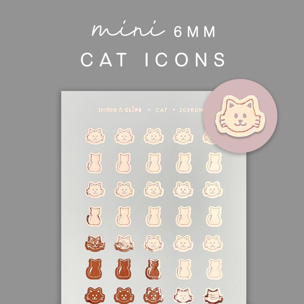 Foiled Mini Cat Planner Stickers