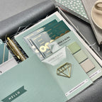 Green & Metallic Gold Chevron Stationery Gift Set
