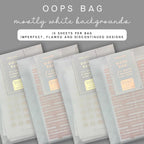 Pack of 10 Foiled Oops Planner Stickers with Mostly Foiled Backgrounds