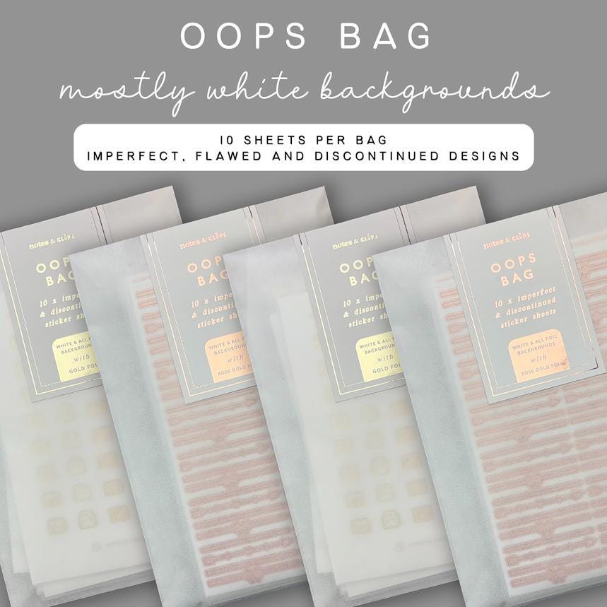 Pack of 10 Foiled Oops Planner Stickers with Mostly Foiled Backgrounds