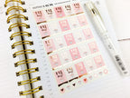 Rose Gold Foil Pay Day Planner Stickers: Blush Pink Flags