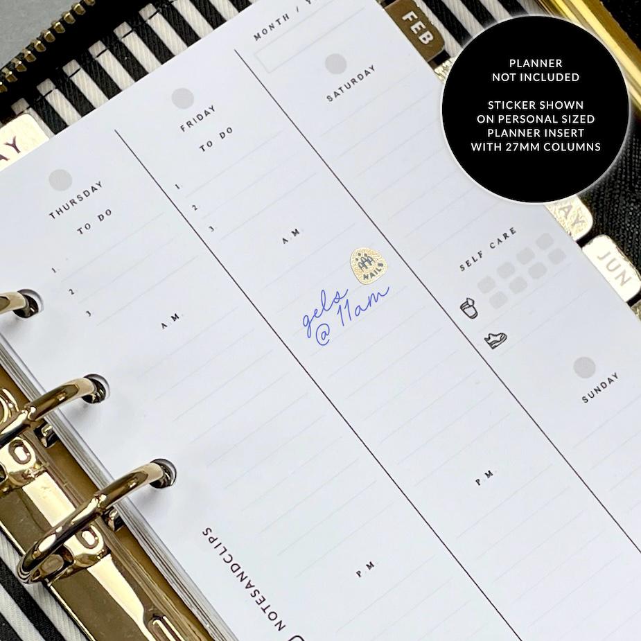 Foiled Nail Appointment Stickers: Planner Mini Icons