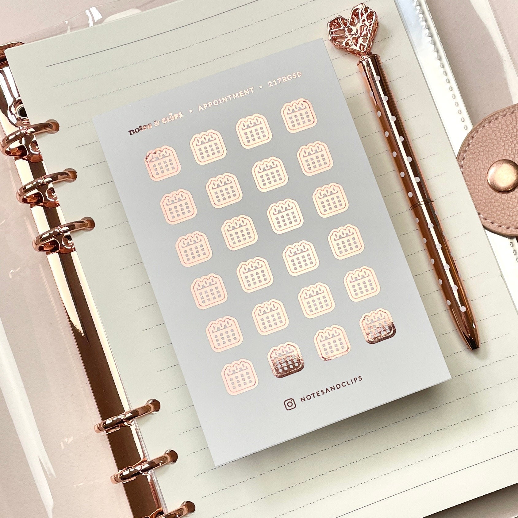 Foiled Appointment Planner Stickers: Calendar Icons