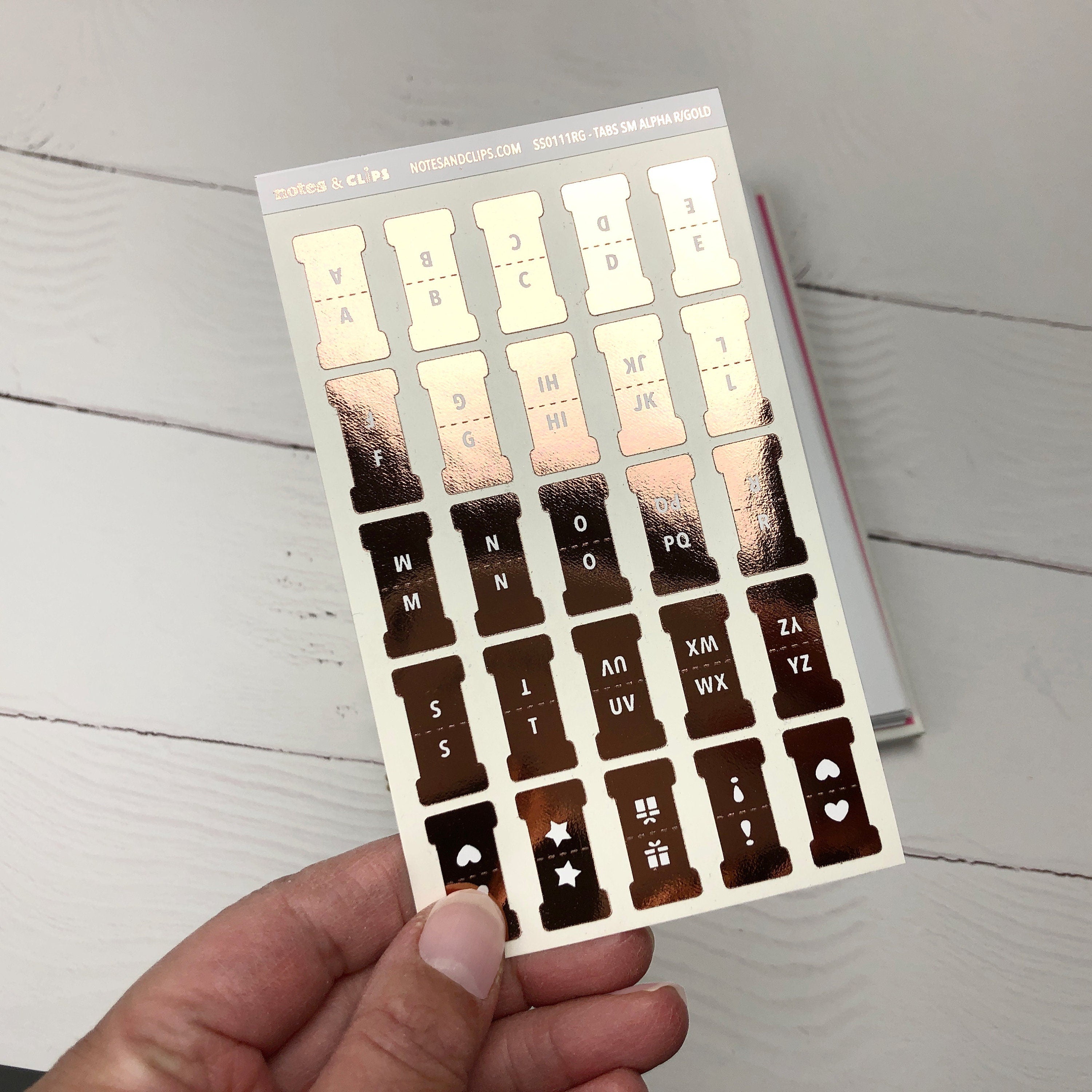 Foiled Index Tab Stickers: A-Z Planner Tabs
