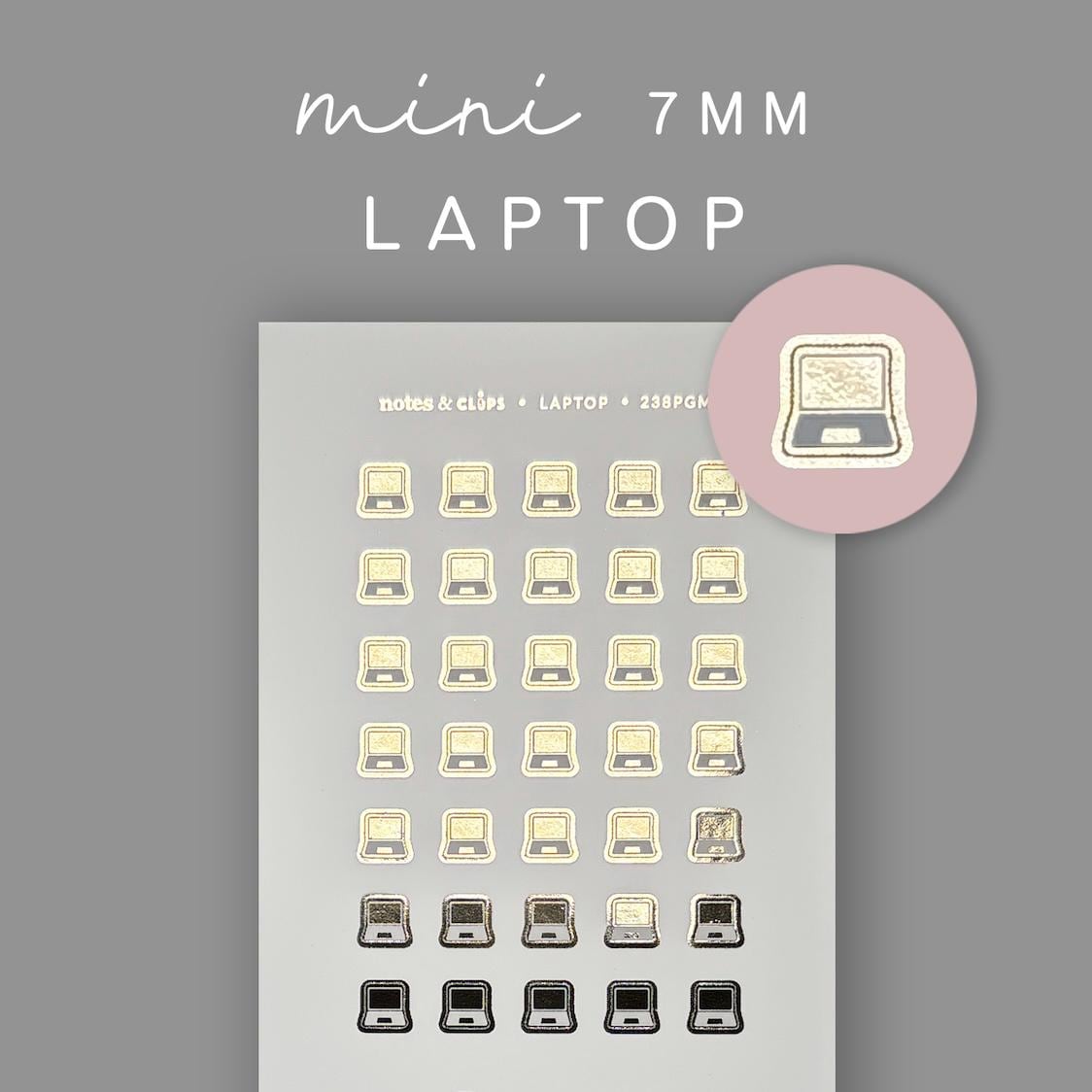 Gold Foil Laptop Planner Stickers, Mini Icon Stickers