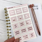 Blush Foiled Medium Tab Stickers
