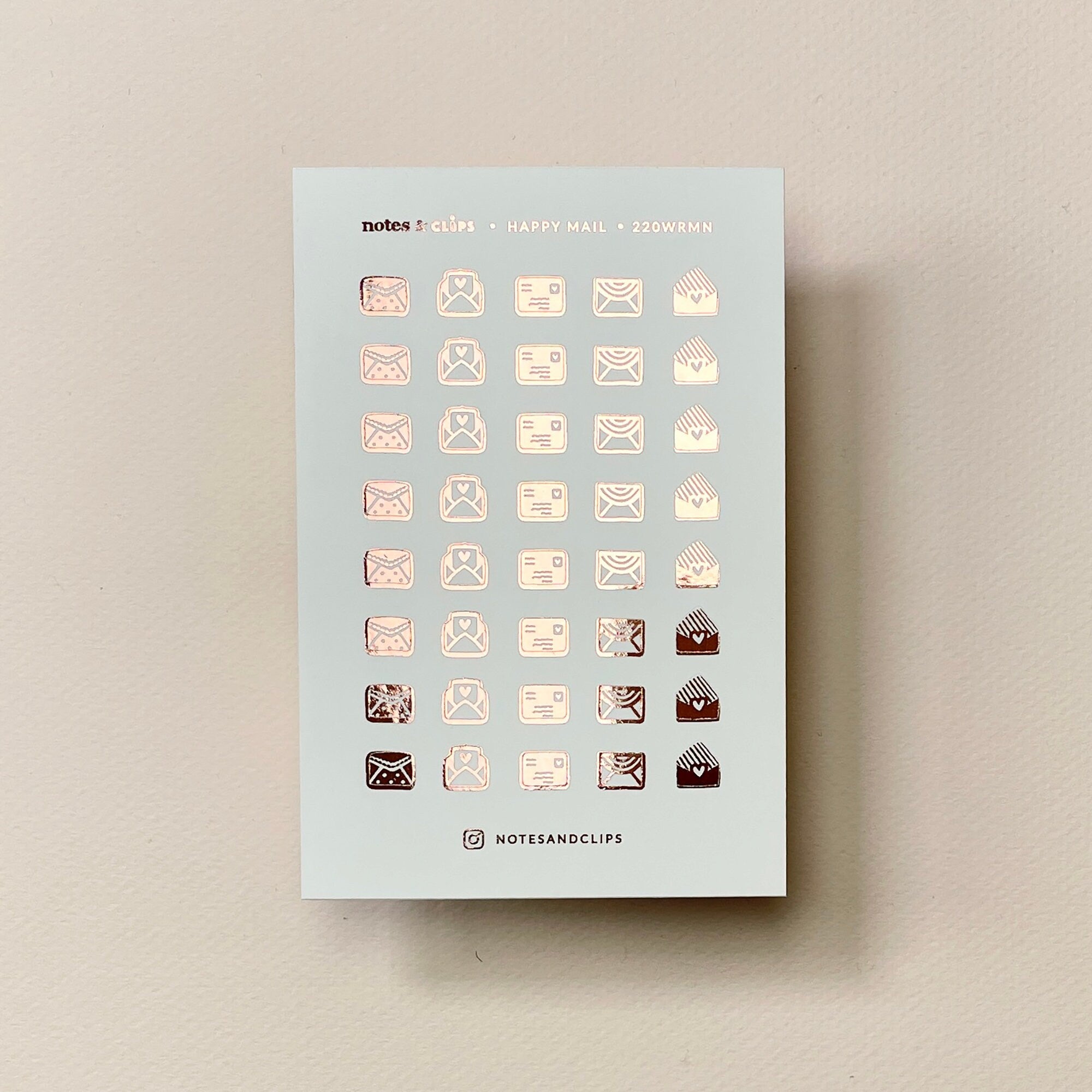 Foiled Happy Mail Mini Planner Icon Stickers