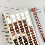 Foiled Month Tab Stickers: Planner Tabs, Monthly Dividers