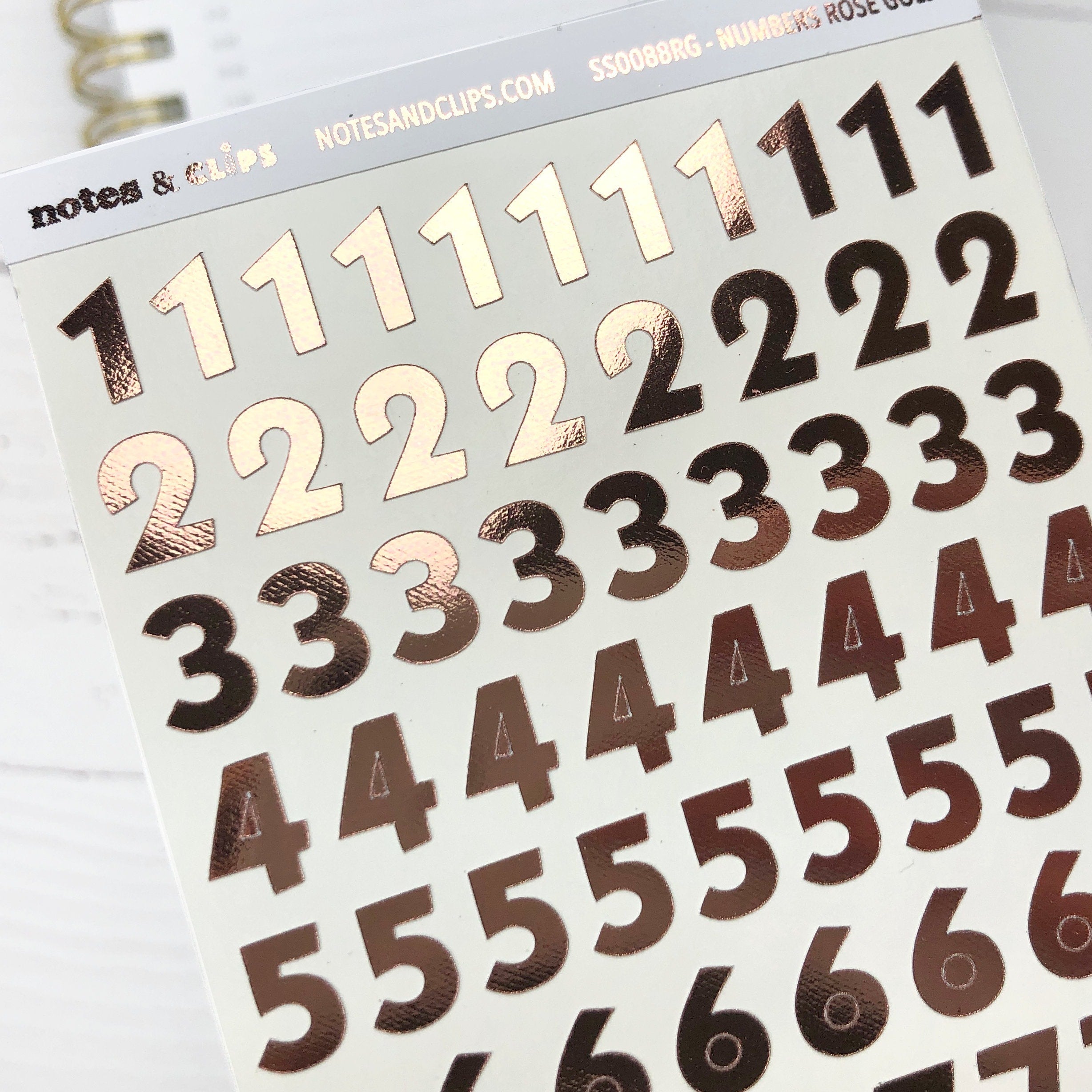 Foiled Number Stickers
