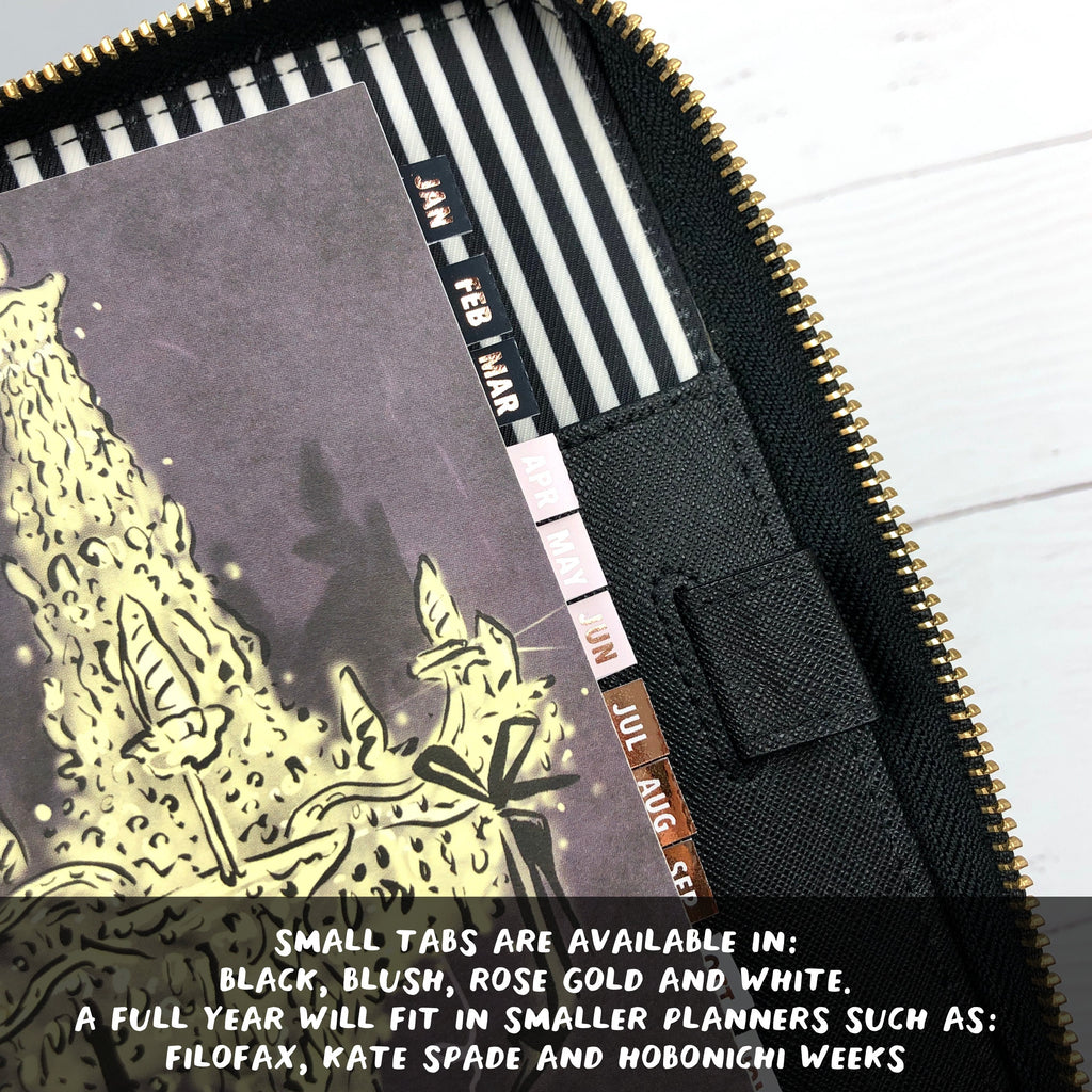 Blush & Foil Small Monthly Tabs