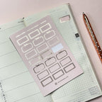 Blush Pink Foiled Mini Half Box Planner Stickers: Hobonichi Weeks