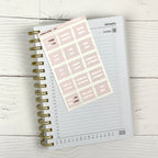 Blush Foiled Medium Tab Stickers