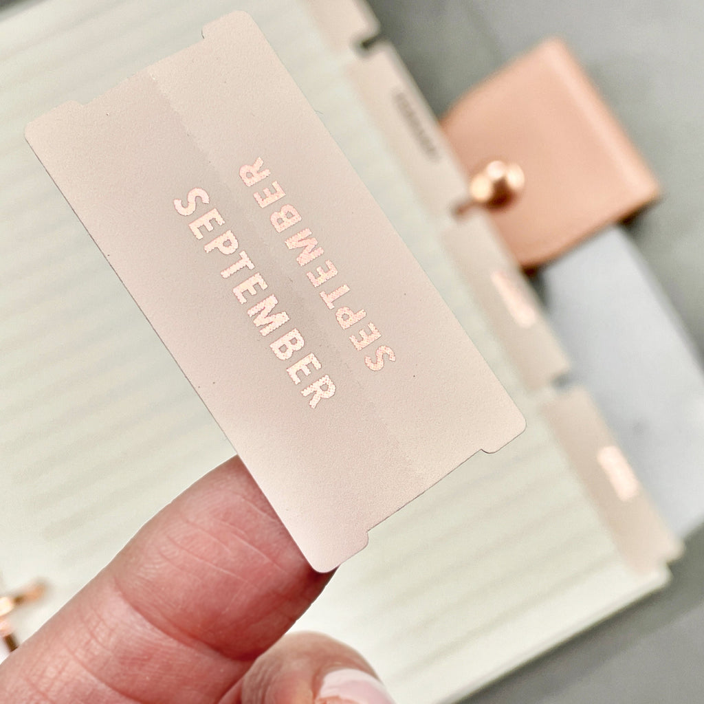 Blush Pink Month Tab Stickers: Large Planner Tabs
