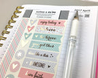 Rose Gold Foiled Planner Stickers: Inspirational Quotes