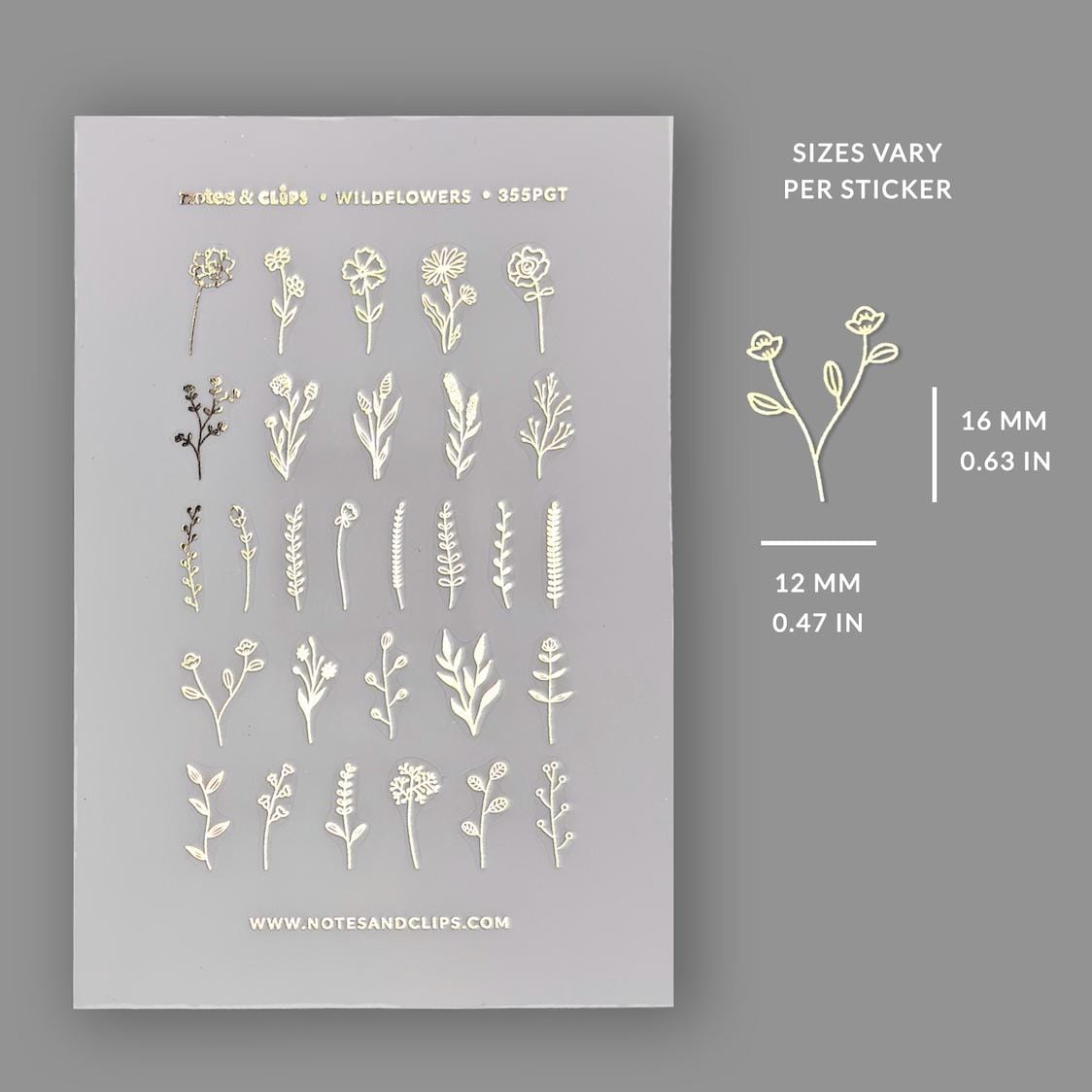 Transparent Wildflower Stickers - Foiled Clear Deco Sticker