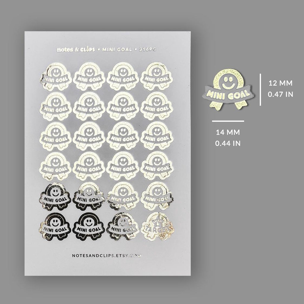 Foiled Productivity Stickers - Mini Goal Award Badges