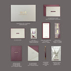 Stationery Box - Cream and Burgundy - Letterbox Gift