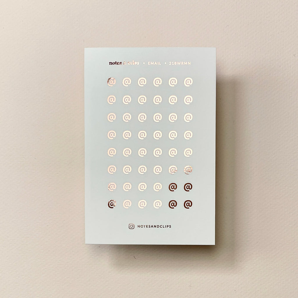 Mini Email Icon Planner Stickers: Foiled Hobonichi Weeks Stickers