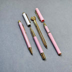 Pink and Gold Pen Gift Set - 4 Black Ink Pens