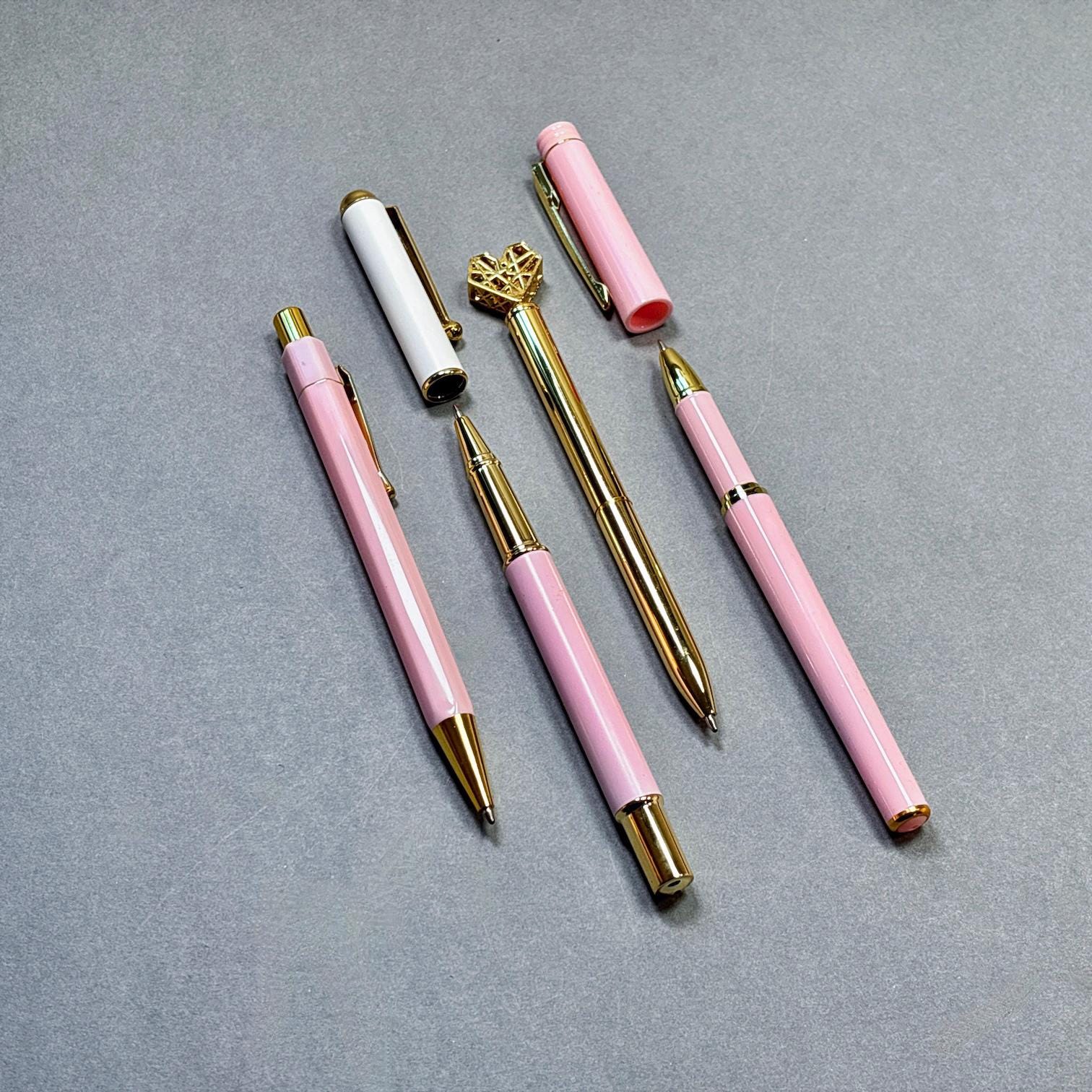 Pink and Gold Pen Gift Set - 4 Black Ink Pens