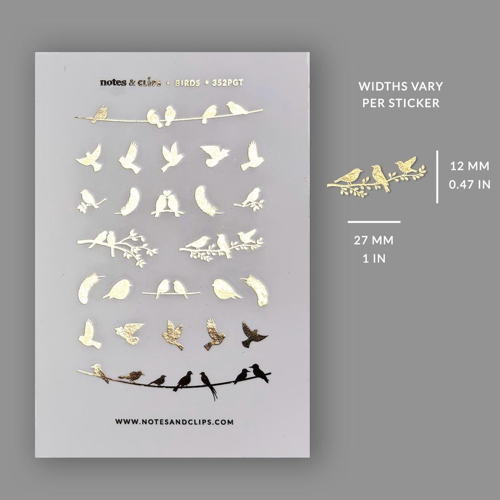 Transparent Bird Sticker - Foiled Clear Deco Sticker