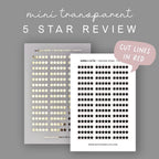 Foiled Star Rating Stickers - Clear or White Sticker Paper