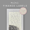 Foiled Finance Planner Stickers - Mini Finance Labels