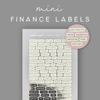 Foiled Finance Planner Stickers - Mini Finance Labels