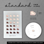 Foiled Walking Shoe Planner Stickers: 9mm Exercise Stickers