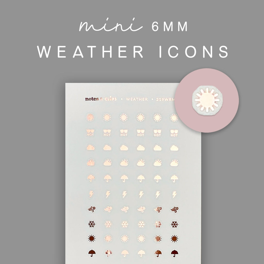 Mini Weather Planner Stickers: 6mm Icon Stickers