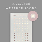 Mini Weather Planner Stickers: 6mm Icon Stickers