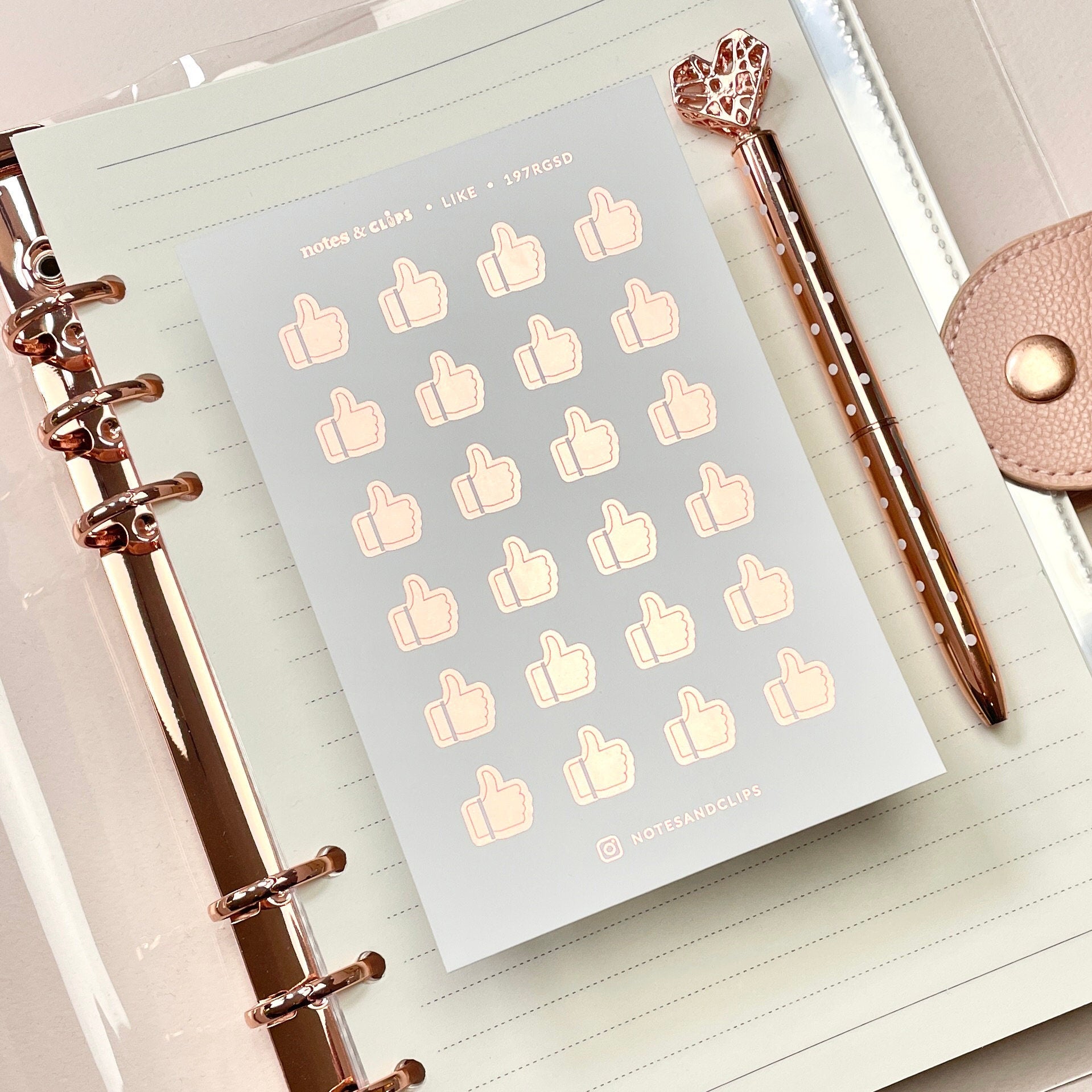 Foiled Thumbs Up Stickers: Planner Icon Stickers