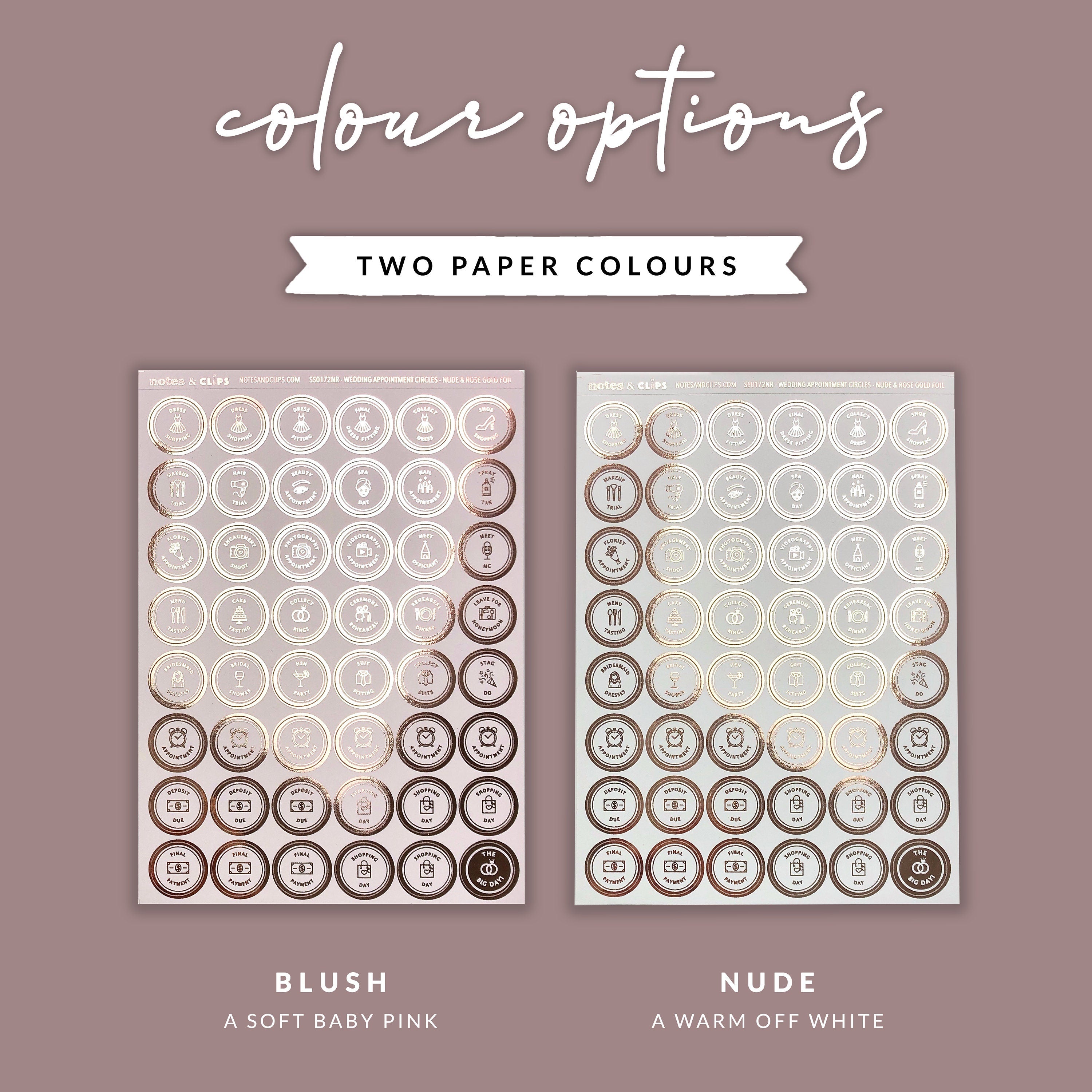 Foiled Appointment Stickers - Wedding Planning Stickers
