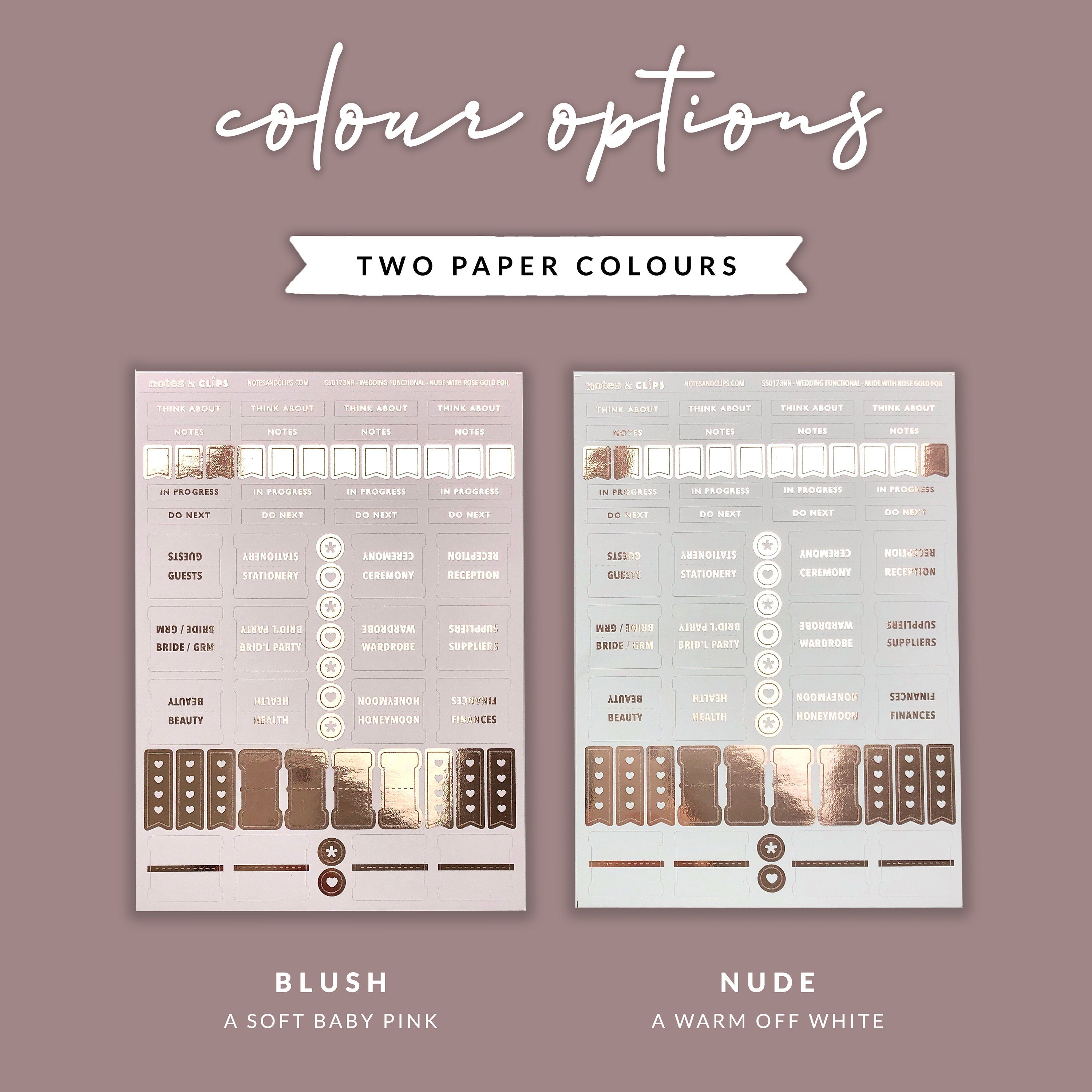 Foiled Functional Stickers - Wedding Planning Stickers