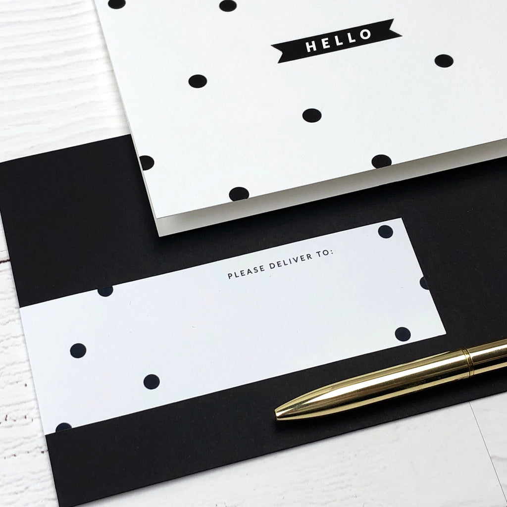 Stationery Box - Black and Gold Stationery Letterbox Gift