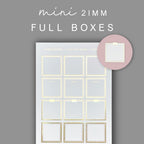 Mini Planner Stickers: Foiled Full Box Stickers for Small Planners