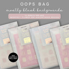 Pack of 10 Foiled Oops Planner Stickers with Mostly Blush Backgrounds