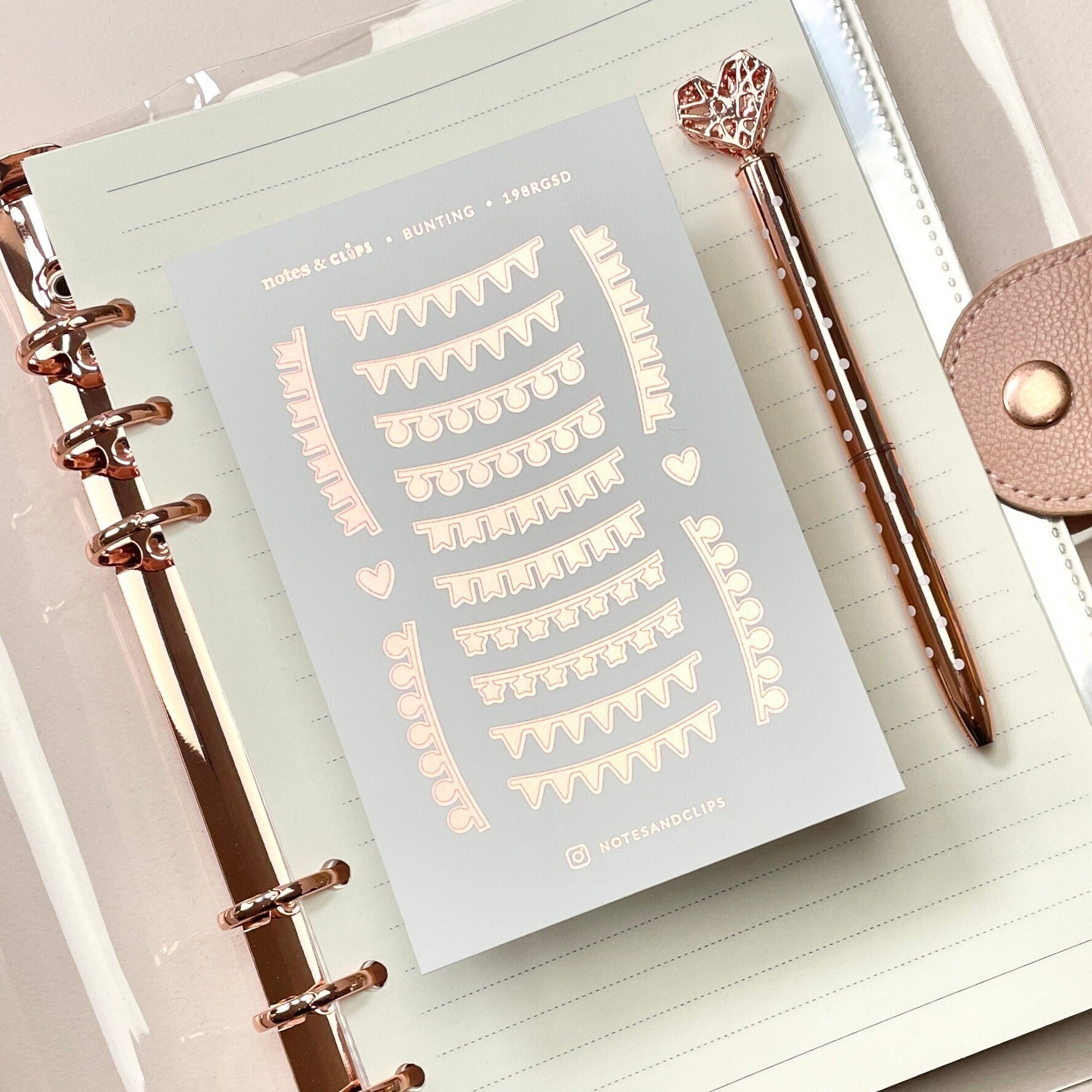 Foiled Bunting Planner Stickers: Decorative Divider Stickers