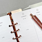 Foiled Planner Bookmarks: Blush Pink Ringbound Page Markers (Set of 3)