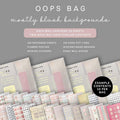 Pack of 10 Foiled Oops Planner Stickers with Mostly Blush Backgrounds