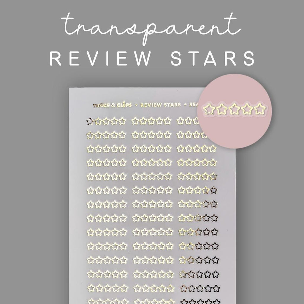 Foiled Star Rating Stickers - Clear or White Sticker Paper