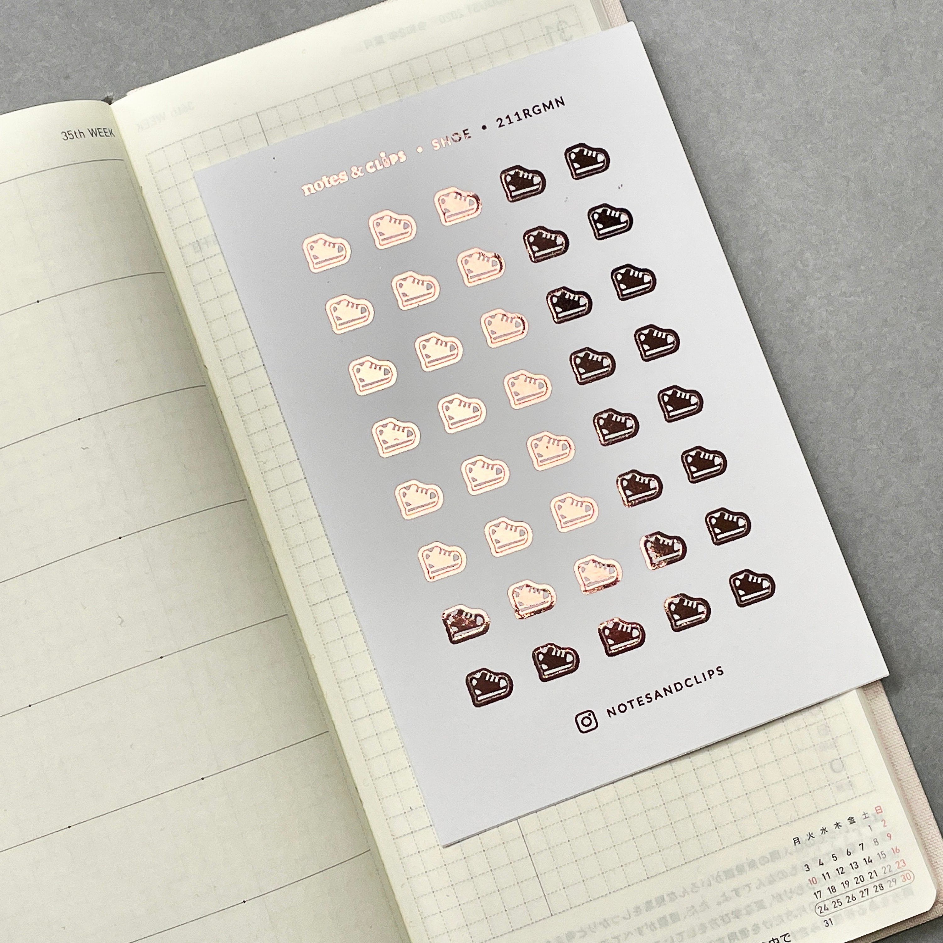 Mini Shoe Planner Stickers: 6mm Exercise Tracker Stickers