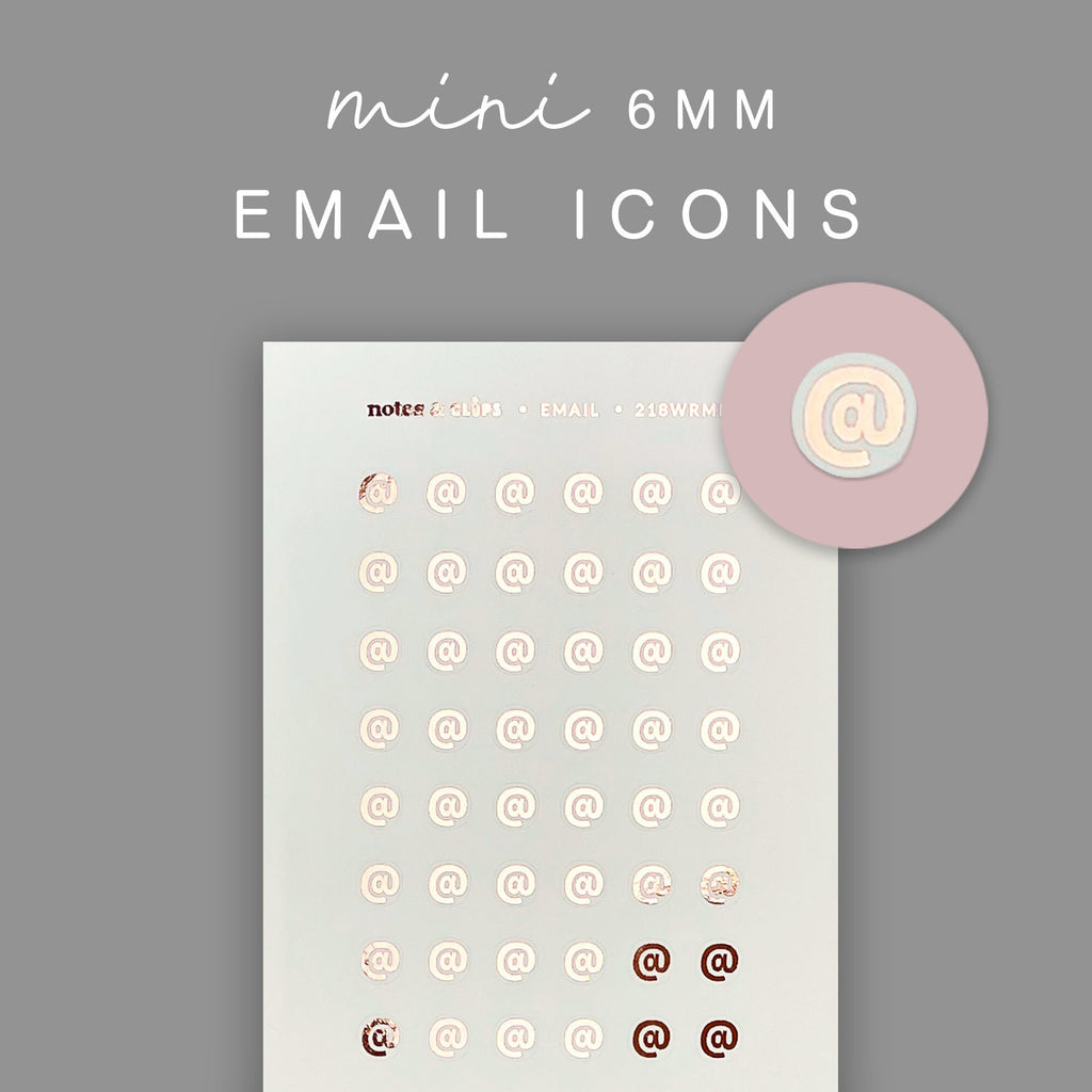 Mini Email Icon Planner Stickers: Foiled Hobonichi Weeks Stickers