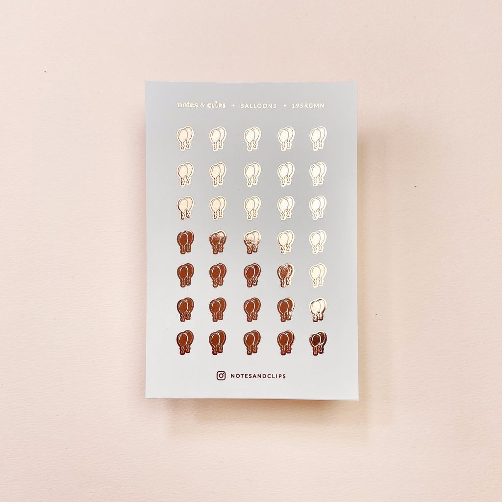Foiled Mini Balloon Planner Stickers